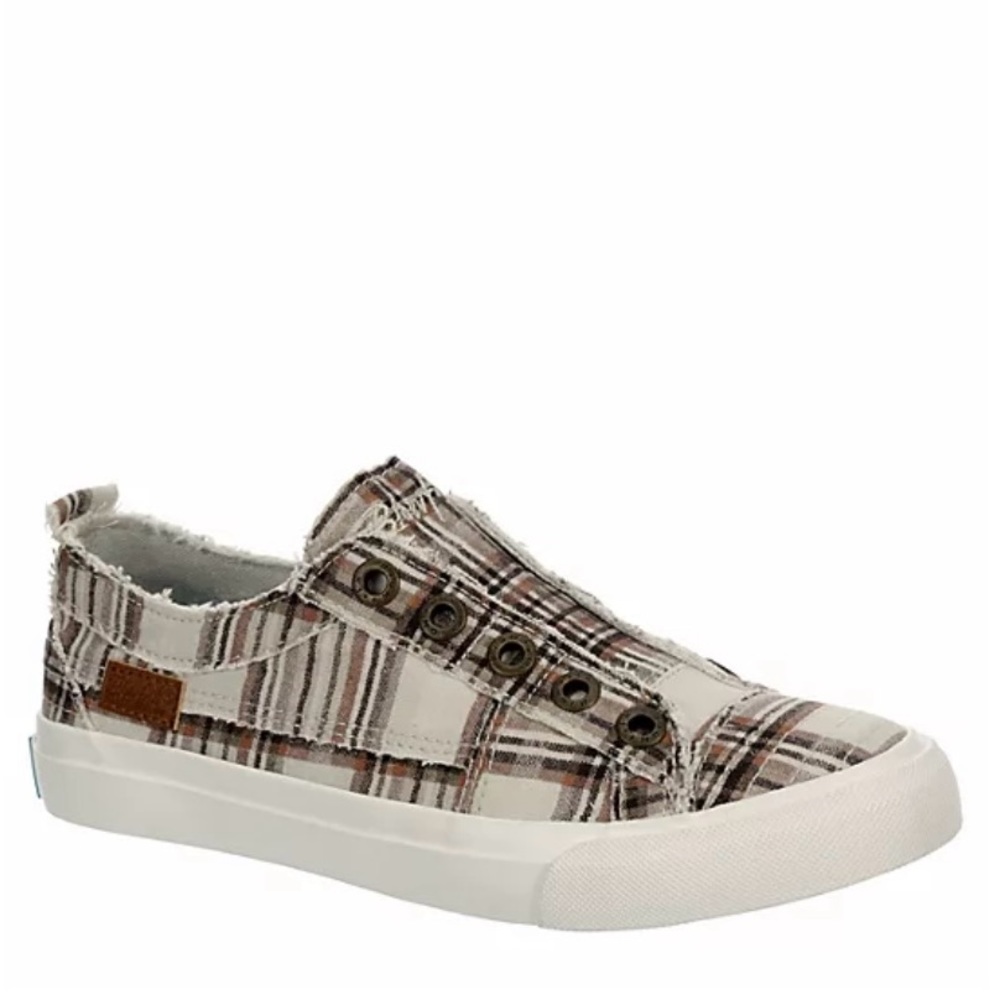 NEW Blowfish Play Slip On Plaid Canvas Sneaker, Size 7
